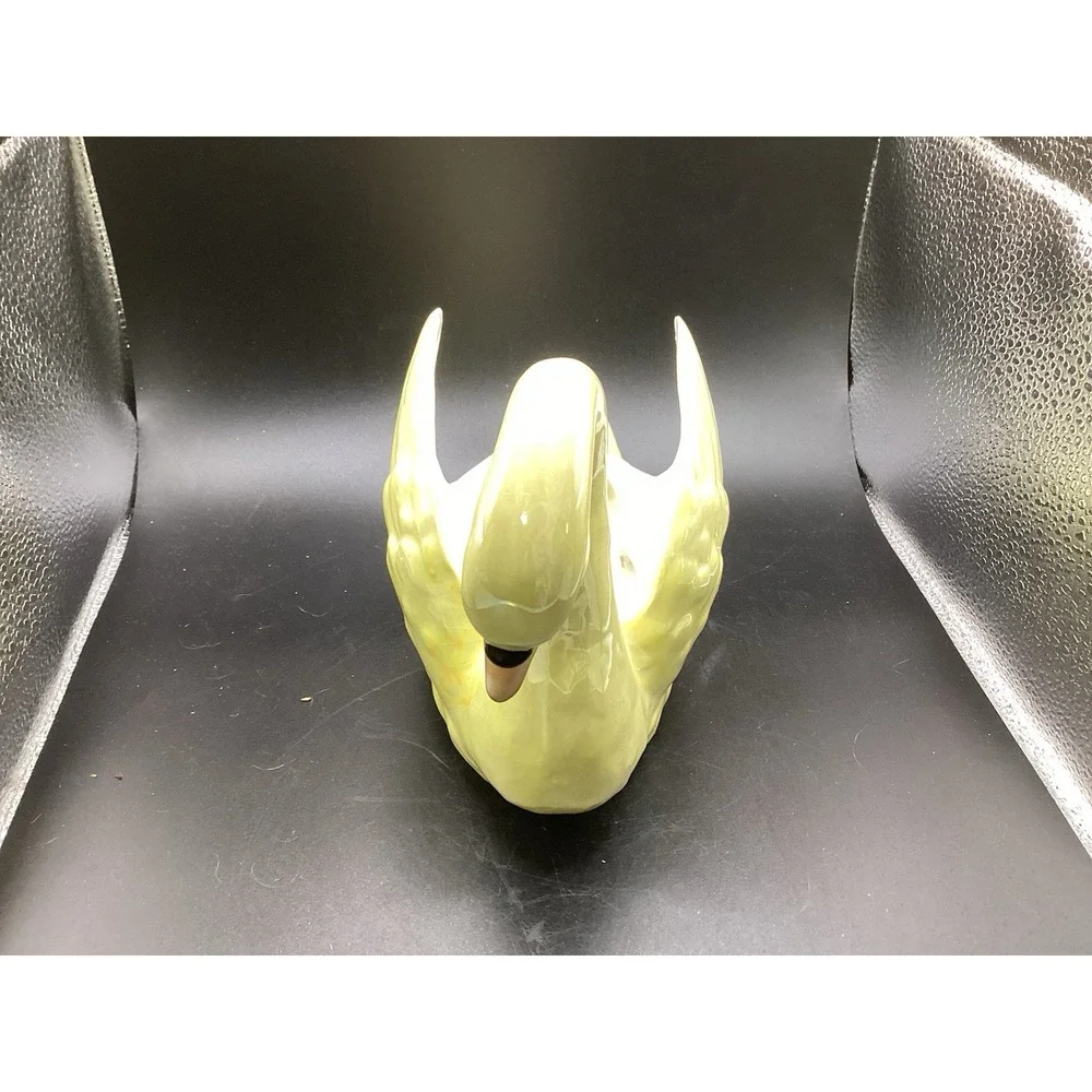 Vintage Iridescent Yellow Swan Planter‎ Vase 5.5